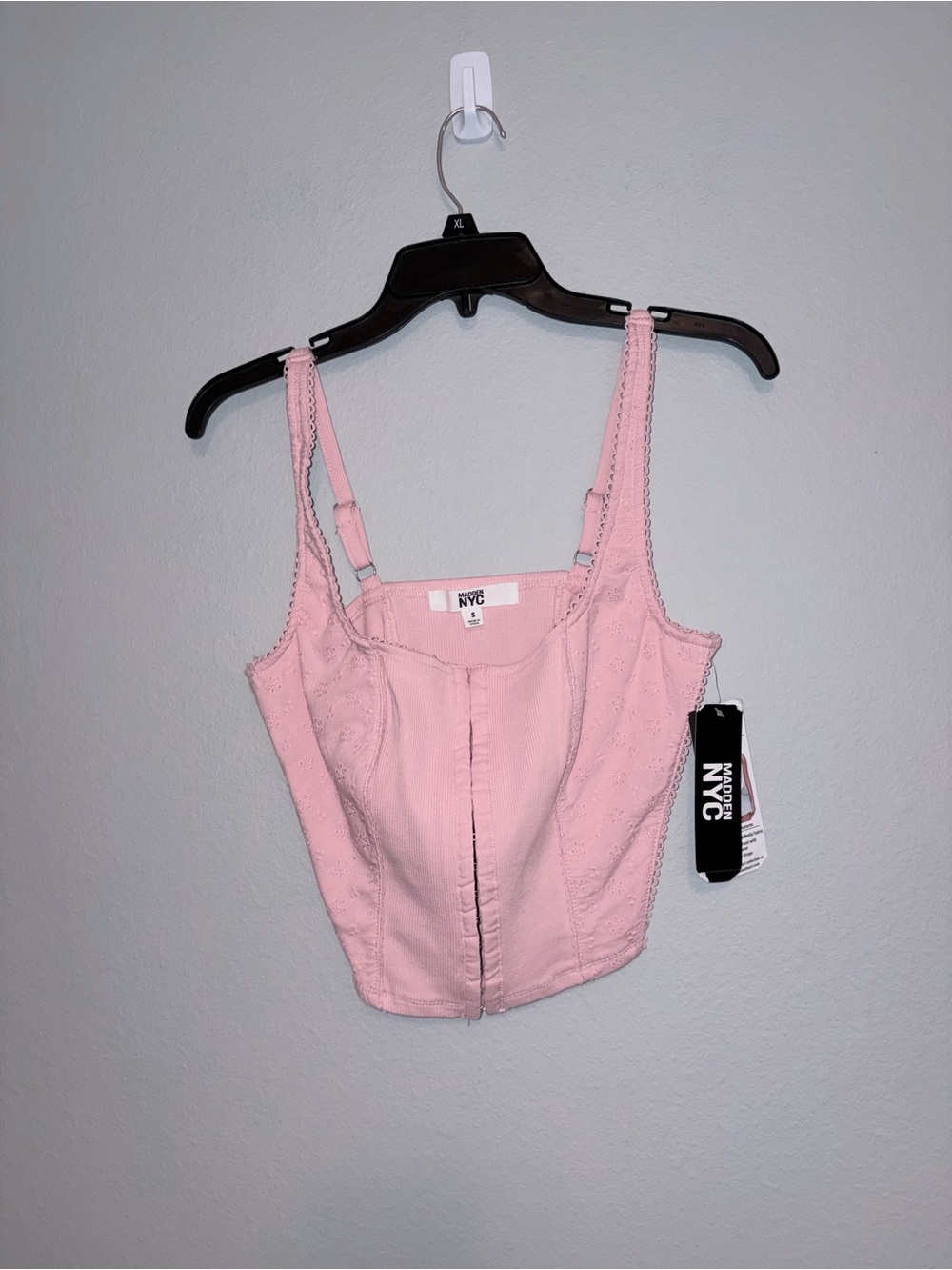 Madden NYC Eyelet Corset Top Size S